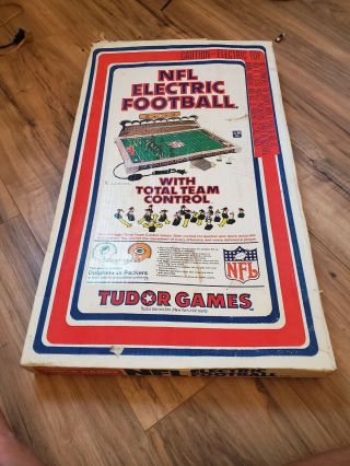 Vintage 1974 Tudor Electric Football Game Model 515 W/ Players Dolphins,  Packers
