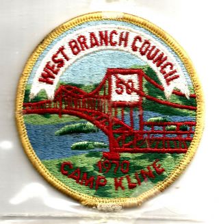 - Early - Vintage 1970 West Branch Council Boy Scout Camp Kline,  Pa Vg 3762