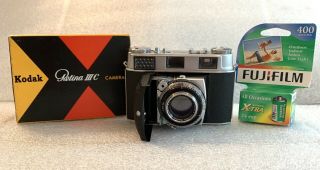 Kodak Retina Iiic [ Big " C " ] Camera Schneider Xenon 50mm Lens,  & Film