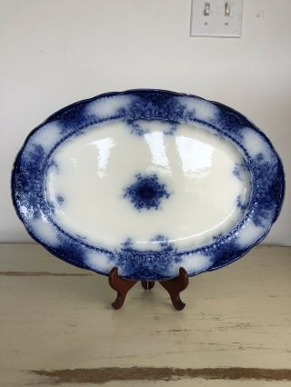 Kelvin Alfred Meakin Blue White Vintage Serving Platter England Royal Porcelain