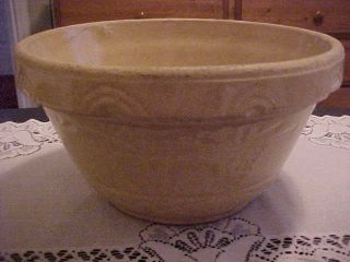 Vintage Stoneware Yellow Ware 9 1/4 " Bowl Usa