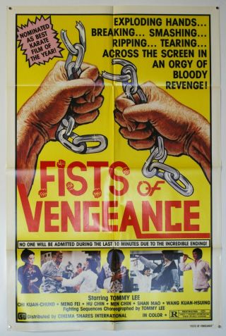 Fists Of Vengeance - Vintage 27x41 1981 Movie Poster - Kung Fu / Karate
