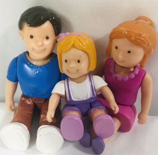 Vintage Little Tikes Dollhouse Mom Dad Daughter Girl Doll House Family Figure 3”