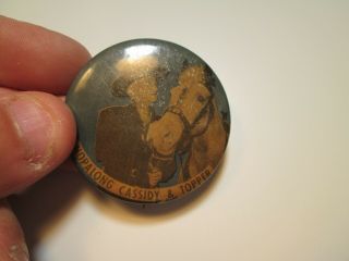 Vintage Hopalong Cassidy & Topper Western Pinback Button