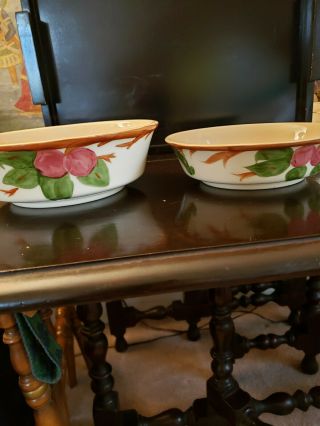 2 Vintage Franciscan Apple Serving Bowls 8 1/2 " And 7 1/2 " Made In England