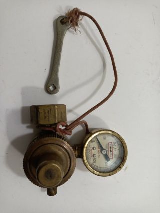 Vintage Fuel Pressure Gauge Monitor Brass 60s 70s A1
