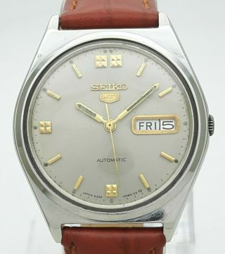 Vintage Seiko 5 Japan Automatic 17j Cal 6309 Day Date St Steel Men 