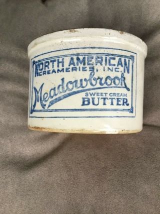 Vintage Red Wing Stoneware North American Creameries Meadowbrook Butter Crock