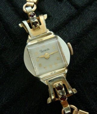 Vintage Mid - Century Ladies’ Rose Gold Tone Cocktail Wristwatch From Estate