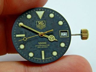 Vintage TAG Heuer Professional 1000 200M dive watch movement dial hand crown 3