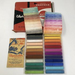 Vtg Weber Costello Alphacolor Round Pastels Usa - 23 Colors (1 Missing) 102