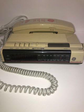 Vintage Ge 2 - 9711a Telephone Alarm Clock Am / Fm Radio