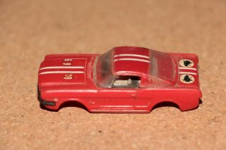 Vintage Aurora Tjet Ford Mustang Fastback Red White Stripe Shell