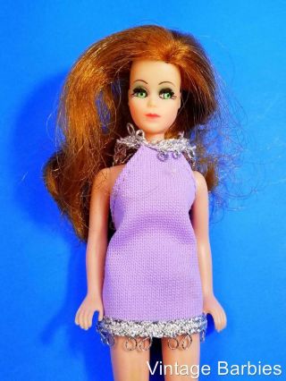 Topper Dawn Glori Doll W/purple Dress Vintage 1970 
