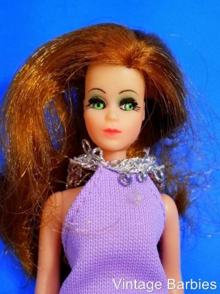 Topper Dawn Glori Doll w/Purple Dress Vintage 1970 ' s 2
