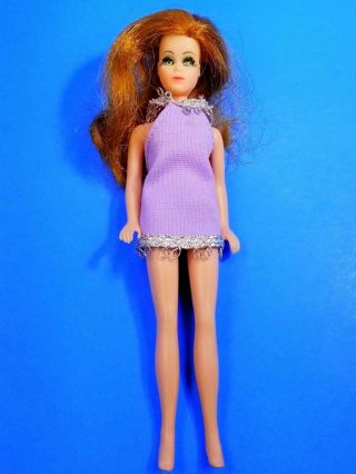 Topper Dawn Glori Doll w/Purple Dress Vintage 1970 ' s 3