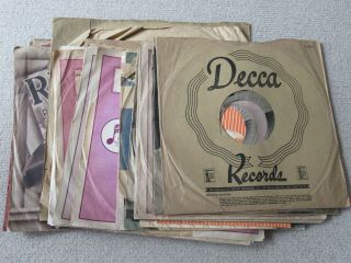 Various Different Brands Vintage 78 Rpm Record Sleeves (x38 Sleeves)