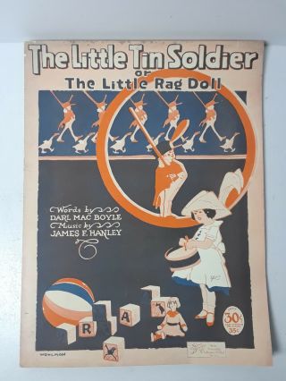 Vtg 1921 The Little Tin Soldier/ The Little Rag Doll Sheet Music