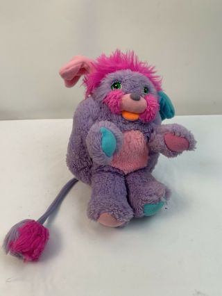 Vintage 1985 Mattel Pretty Bit Popples Pink & Purple Plush Toy Stuffed Animal