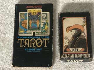 Vintage Tarot Card Deck The Aquarian Tarot 1st Edition 1970 Solid Blue.
