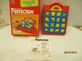 Vintage Perfection 1990 Travel Version Milton Bradley Game Complete Great