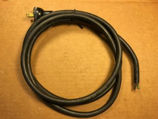Vintage 1950s Ac Power Cord Black 2 - Prong Cable Fr Tube Amplifier 78 " Heavy Duty