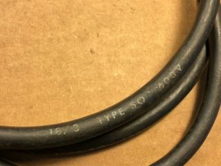 Vintage 1950s AC Power Cord black 2 - prong cable fr Tube Amplifier 78 