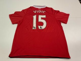 Vintage Nemanja Vidic Manchester United Nike Men’s Red Soccer Jersey - Xl