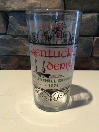 Vintage 1973 Kentucky Derby Souvenir Julep Libbey Drink Glass Secretariat
