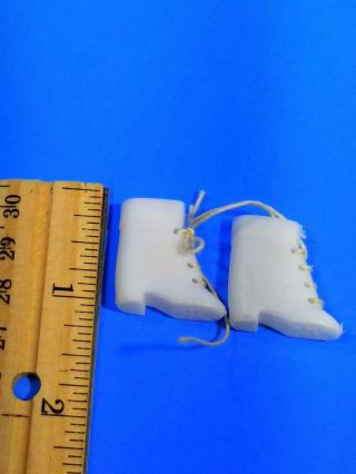 Barbie Doll Sized White Clone Boots Hong Kong MINTY Vintage 1960 ' s 3