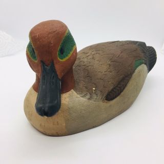 Vintage Duck Decoy Brileyco Green Winged Teal By B.  Johnson 9/1988 2