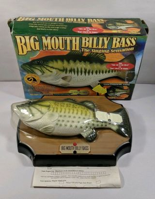 1998 Vintage Big Mouth Billy Bass Singing Fish Sensation Motion Activated