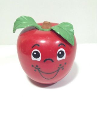 Fisher Price Happy Apple Vintage Chime Toy Roly Poly 1972 Usa Musical Short Stem
