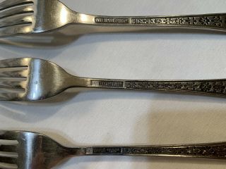 Vintage INTERPUR Flatware Stainless FLORENZ Dinner Forks Set of 3 Korea 5