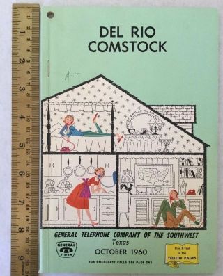 Del Rio Comstock Texas Telephone Yellow Pages 1960 Vtg Old Phone Book General