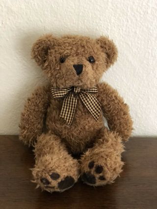 Vintage Russ Teddy Bear Plush Berrie & Co Wembly Brown Fur Shaggy Stuffed 14 "