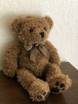 Vintage Russ Teddy Bear Plush Berrie & Co Wembly Brown Fur Shaggy Stuffed 14 