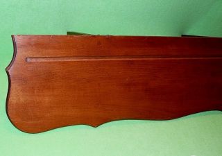 Vintage ALL - WOOD wall shelf w/ carved bracket bottoms & plate groove.  30.  25 