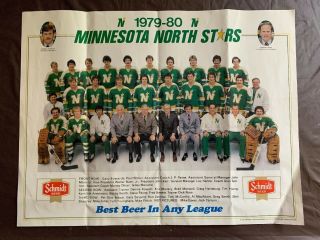1979 - 80 Minnesota North Stars Bar Poster Schmidt Beer - Vintage Nhl Hockey