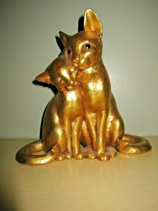 Vintage Freeman Mcfarlin Anthony Gold Cat Figurine California Pottery 10 1/2 " Tal