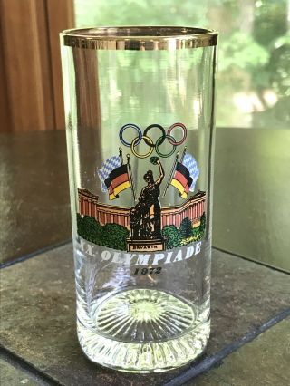 Vintage Munich Olympics Glass Set Olympiad Munchen 1972 OLYMPICS Gold Rim RARE 5