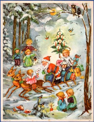 Vintage Advent Christmas Calendar West Germany German No.  212