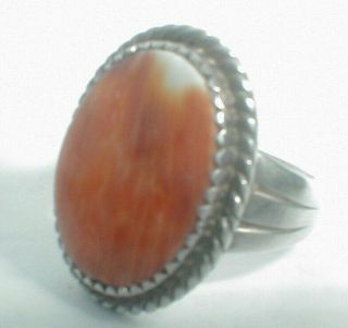 Vintage Navajo Sterling Silver Gorgeous Spiny Oyster Handmade Ring Size 7 See