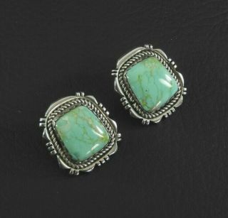 Vintage Southwestern Turquoise Solid 925 Sterling Silver Signed D Old Pawn Post