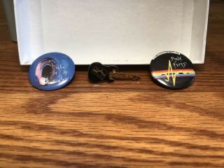 3 Vintage 70’s 80’s Pink Floyd The Wall Rock Music Concert Small Pins Lapel