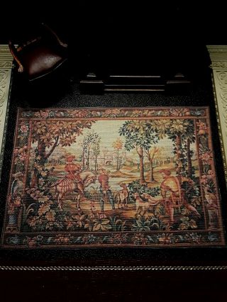 One Dollhouse Size French Style Tapestry By Macdoc 1:12 Scale 7 3/4 " X 5 3/8 "