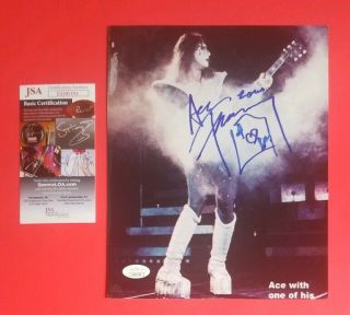 Ace Frehley - Kiss Signed Vintage 8 " X10 " Color Photo Certified With Jsa Psa