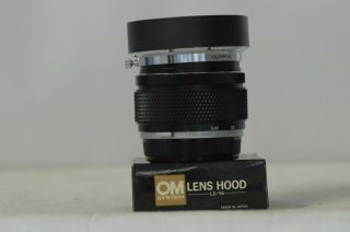Olympus Zuiko Auto - S 55mm F1.  2 Lens with Cap & Hood 3