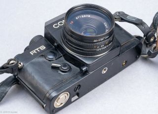 Contax RTS w/ 45mm f/2.  8 Tessar Lens and Domke Strap 2