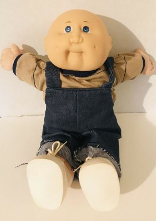 Vtg 1983 Cabbage Patch Kids Bald Boy Doll W/dimples And Freckles